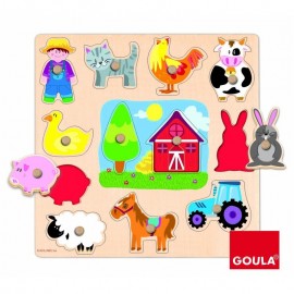 Puzzle encastrement 12 pi-egrave-ces Les silhouettes de la Ferme - 53025 Goula