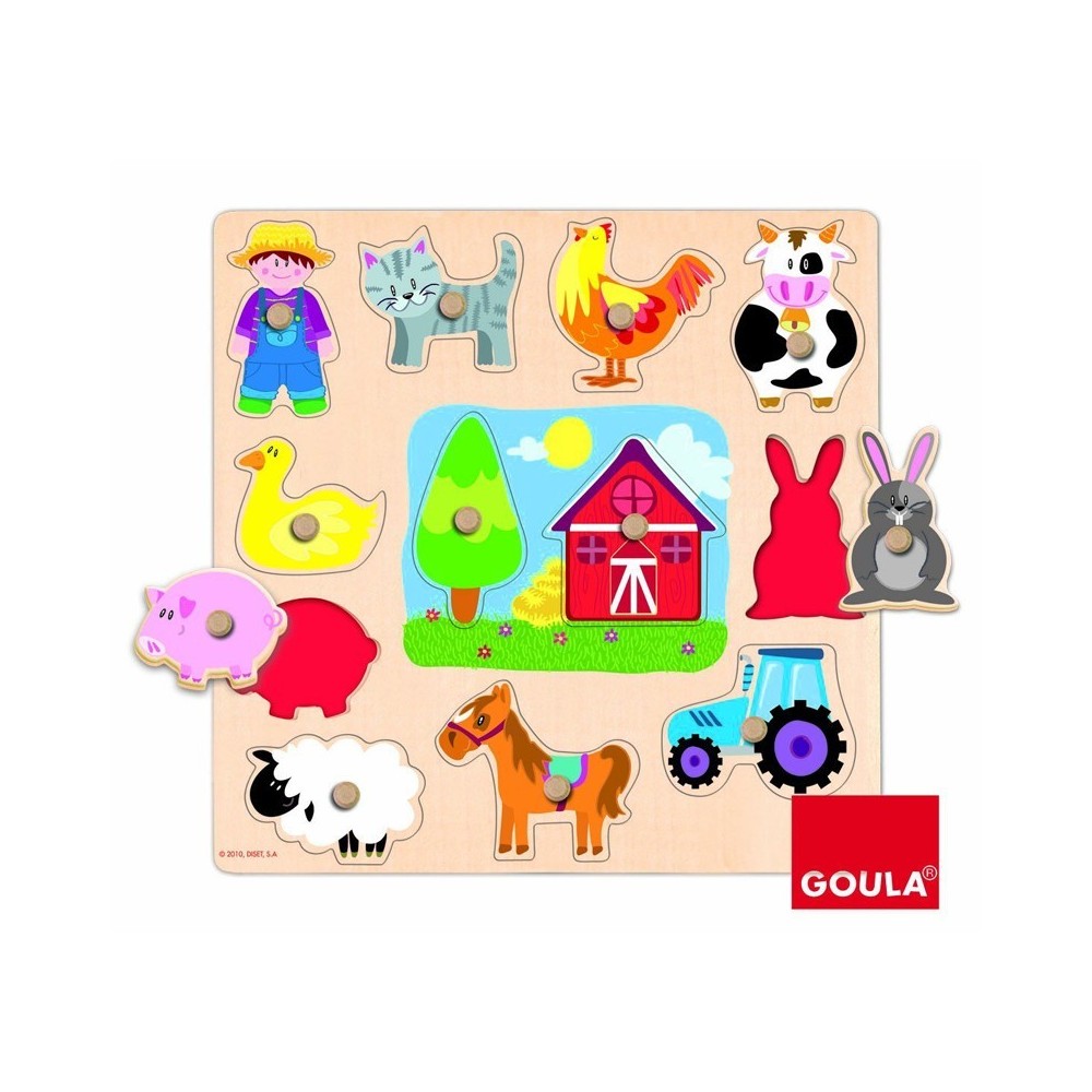 Puzzle encastrement 12 pi-egrave-ces Les silhouettes de la Ferme - 53025 Goula