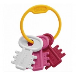 Hochet de dentition clés coloris rose - Chicco
