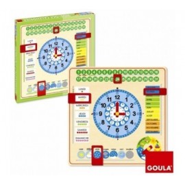 Horloge calendrier en bois - 51308 Goula