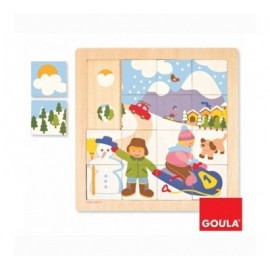 Puzzle 16 pièces thème hiver - Goula