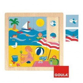 Puzzle 16 pièces thème été - Goula 53086