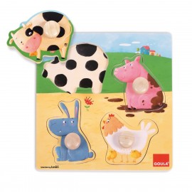 Puzzle magnétique enfant Goula - six puzzles magnétiques animaux en bois