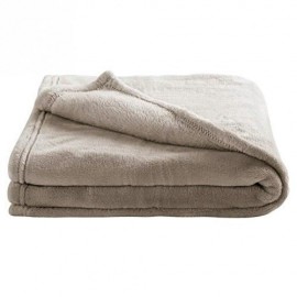 Couverture microdoux 100x150cm taupe - Douxnid 1000145