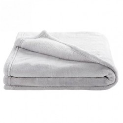 Couverture microdoux 100x150cm gris perle - Douxnid