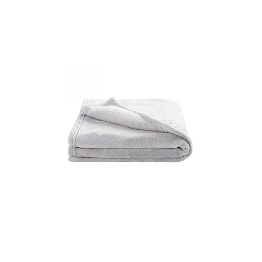 Couverture microdoux 100x150cm gris perle - Douxnid