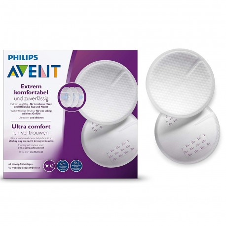 Avent SCF254//61 60 Coussinets D/'allaitement Jetables Jour Et Nuit Anti-Fuites