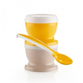 2 petits pots pour nourriture vert émeraude + cuillère - Thermobaby