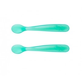 Cuillères souples en silicone bleu x2 - Chicco