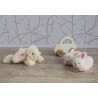 Chaussons hochet lapin bonbon rose - Doudou & Cie