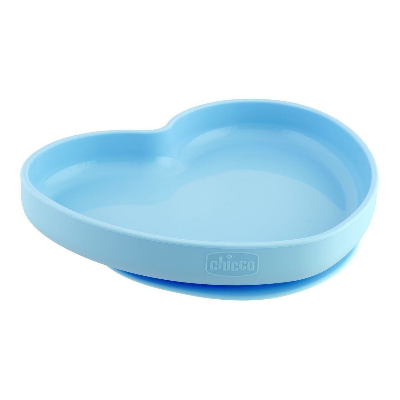 Assiette Coeur En Silicone Avec Ventouse 9m Bleu Chicco La Ptite Grenouille