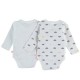 Body US ML - Blanc imprimé - (lot de 2) - Coton BIO - 12 mois - Noukies Z090181.12M