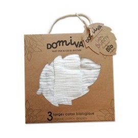 Coffret de 3 langes - Leafy Bunny - Coton Bio - Domiva