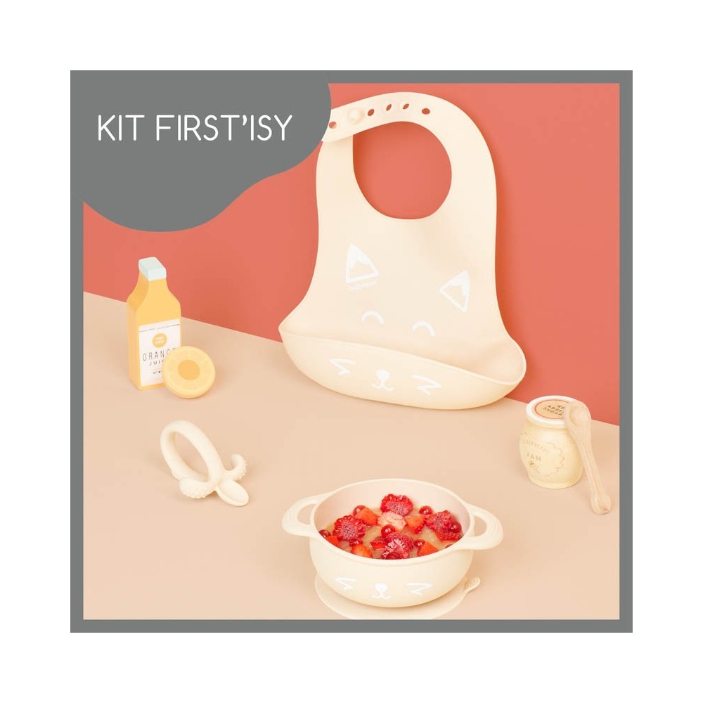 Kit FIRST'ISY Renard (bol + cuillère + bavoir en silicone) - BABYMOOV