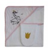 Sortie de bain + gant "CYGNE" - Les Chatounets