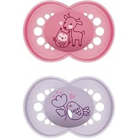 AMAM0085V-lot de 2 sucettes nature vert 18+ mois