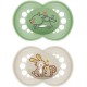 AMAM0085V-lot de 2 sucettes nature vert 18+ mois
