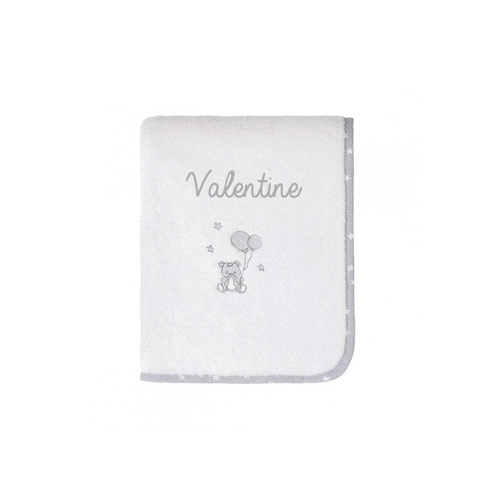 Serviette de toilette éponge "Petit Ourson gris" - Sensei